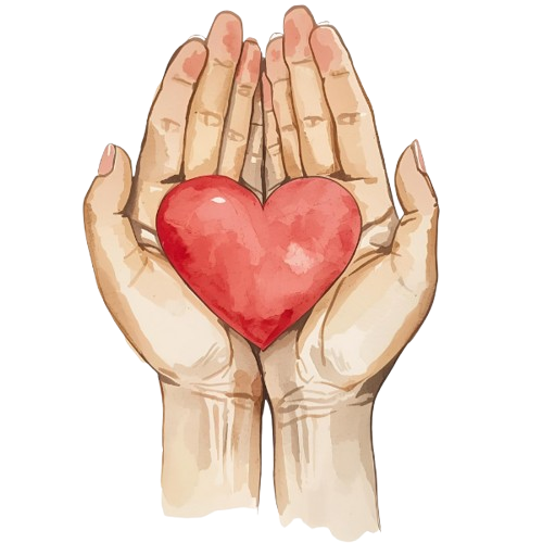 Hands holding heart